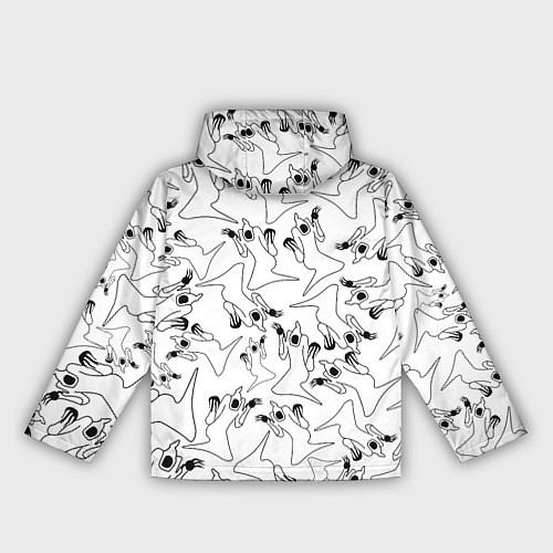 Женская ветровка KIZARU HAUNTED GHOST ПАТТЕРН ЧЁРНО БЕЛЫЙ / 3D-Черный – фото 2