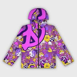Ветровка с капюшоном женская Психоделика Существа Знаки, цвет: 3D-черный