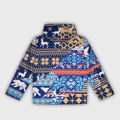 Женская ветровка НОВОГОДНИЙ УЗОР ОЛЕНИ И МЕДВЕДИ НОВЫЙ ГОД 2022 / 3D-Белый – фото 2