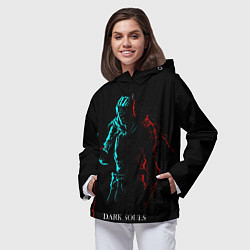 Ветровка с капюшоном женская Dark Souls NEON Силуэт, цвет: 3D-черный — фото 2