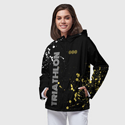Ветровка с капюшоном женская Triathlon Триатлон, цвет: 3D-черный — фото 2