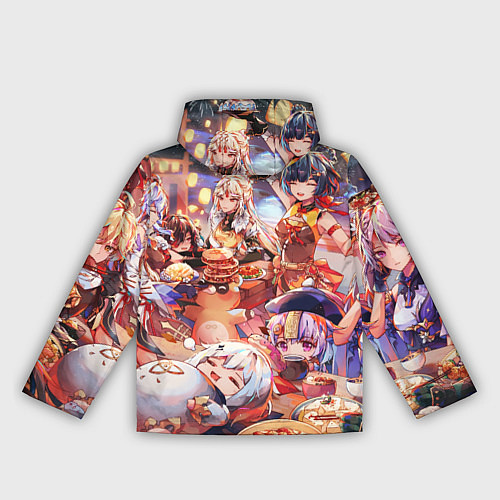 Женская ветровка Новый год в геншин импакте все герои / 3D-Белый – фото 2
