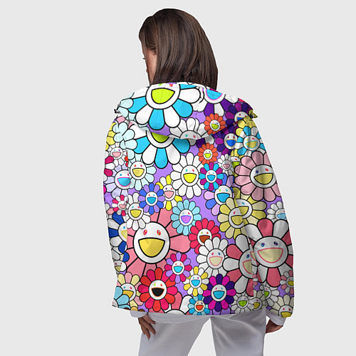 Женская ветровка Цветы Takashi Murakami / 3D-Черный – фото 4