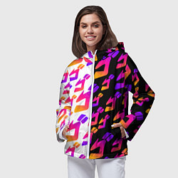 Ветровка с капюшоном женская JOJO BIZARRE ADVENTURE ДЖО ДЖО УЗОР, цвет: 3D-белый — фото 2