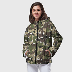 Ветровка с капюшоном женская Камуфляж из Собак Camouflage, цвет: 3D-черный — фото 2