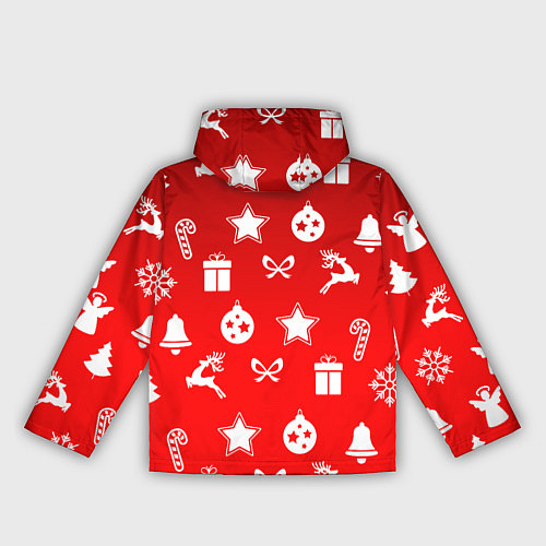 Женская ветровка Новогодний узор красный градиент / 3D-Белый – фото 2