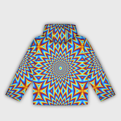 Женская ветровка Пульсирующий синий цветок иллюзия движения / 3D-Белый – фото 2