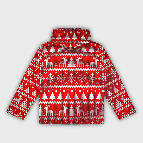 Женская ветровка Новогодний узор с елкой и оленями / 3D-Белый – фото 2