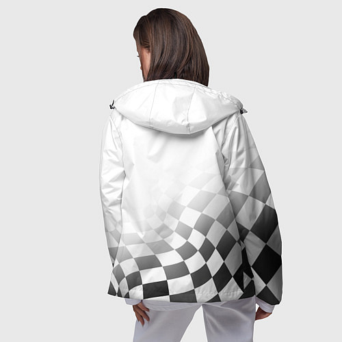 Женская ветровка MERCEDES, МЕРСЕДЕС СПОРТ, ФИНИШНЫЙ ФЛАГ, ФОРМУЛА 1 / 3D-Черный – фото 4