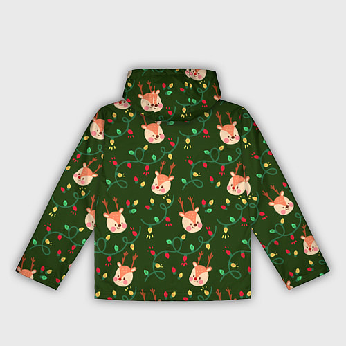 Женская ветровка НОВОГОДНИЙ ОЛЕНЬ GREEN / 3D-Черный – фото 2