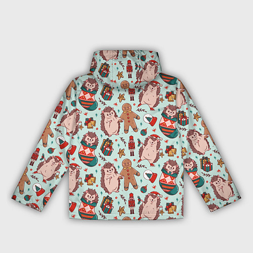 Женская ветровка Новогодний ёжик и щелкунчик / 3D-Белый – фото 2