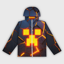 Ветровка с капюшоном женская ОГНЕННЫЙ КРИПЕР 3D ПЛИТЫ FIRE CREEPER, цвет: 3D-белый