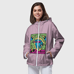 Ветровка с капюшоном женская Mr Beast Drawing Full Print, цвет: 3D-белый — фото 2