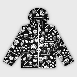 Ветровка с капюшоном женская UNDERTALE PATTERN БЕЛЫЙ, цвет: 3D-белый