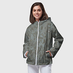 Ветровка с капюшоном женская Коллекция Journey Лабиринт 575-1, цвет: 3D-белый — фото 2