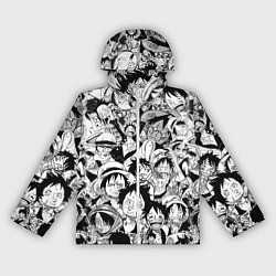 Ветровка с капюшоном женская МАНКИ Д ЛУФФИ ЧЁРНО БЕЛЫЙ, цвет: 3D-белый
