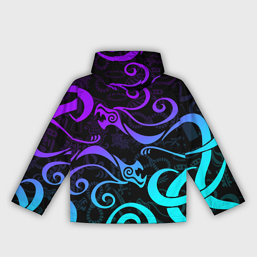 Женская ветровка НЕОНОВОЕ ТАТУ ДРАКЕНА УЗОР / 3D-Белый – фото 2