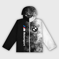 Ветровка с капюшоном женская БМВ Черно-белый логотип, цвет: 3D-белый