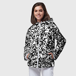 Ветровка с капюшоном женская Стиль QR код, цвет: 3D-белый — фото 2