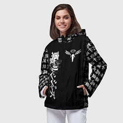 Ветровка с капюшоном женская TOKYO REVENGERS WALHALLA TEAM WHITE, цвет: 3D-черный — фото 2