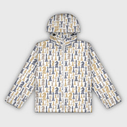 Ветровка с капюшоном женская Шахматы фигуры, цвет: 3D-белый