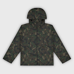Ветровка с капюшоном женская Камуфляж: лесной, цвет: 3D-черный
