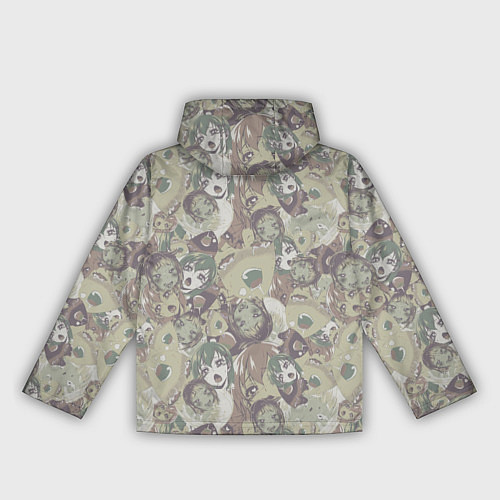 Женская ветровка Ahegao Цвета Хаки / 3D-Белый – фото 2