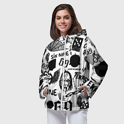 Ветровка с капюшоном женская 6IX9INE - Pattern, цвет: 3D-белый — фото 2
