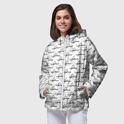 Ветровка с капюшоном женская Syberia Logo Pattern, цвет: 3D-белый — фото 2