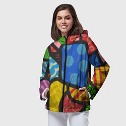 Ветровка с капюшоном женская В стиле ромеро бритто, цвет: 3D-черный — фото 2