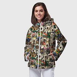 Ветровка с капюшоном женская Ничоси - Nichosi, цвет: 3D-белый — фото 2