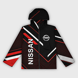 Ветровка с капюшоном женская NISSAN, НИССАН ГЕОМЕТРИЯ, цвет: 3D-черный