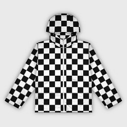 Ветровка с капюшоном женская Chess Squares Cubes, цвет: 3D-белый