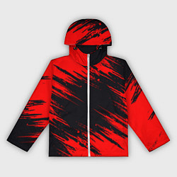 Ветровка с капюшоном женская Красная краска брызги, цвет: 3D-белый