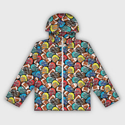 Ветровка с капюшоном женская Американский Футбол American Football, цвет: 3D-белый