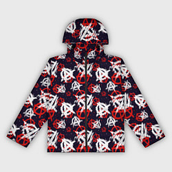 Ветровка с капюшоном женская Анархия текстура, цвет: 3D-черный