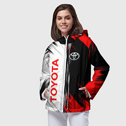 Ветровка с капюшоном женская Toyota Sport Auto, цвет: 3D-белый — фото 2