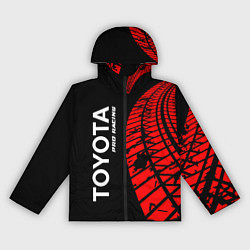 Ветровка с капюшоном женская TOYOTA Pro Racing - Следы Шин, цвет: 3D-черный