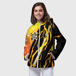 Ветровка с капюшоном женская Kisatsutai - Zenitsu Agatsuma, цвет: 3D-белый — фото 2