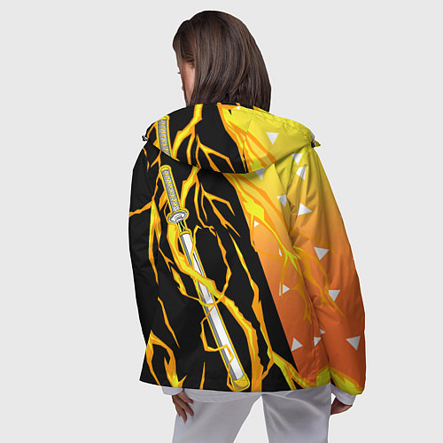 Женская ветровка Kisatsutai - Zenitsu Agatsuma / 3D-Черный – фото 4