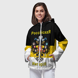 Ветровка с капюшоном женская РоссийскаЯ ИмпериЯ Флаг и Герб, цвет: 3D-белый — фото 2