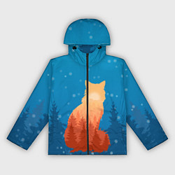 Ветровка с капюшоном женская Лисица 3D, цвет: 3D-черный