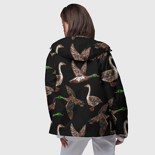 Женская ветровка Утки паттерн / 3D-Черный – фото 4