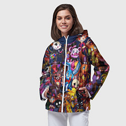 Ветровка с капюшоном женская Cute Fnaf Pattern, цвет: 3D-белый — фото 2