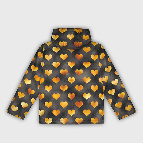 Женская ветровка Сердечки Gold and Black / 3D-Белый – фото 2