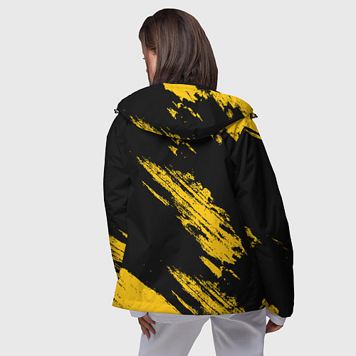 Женская ветровка BLACK AND YELLOW GRUNGE ГРАНЖ / 3D-Черный – фото 4