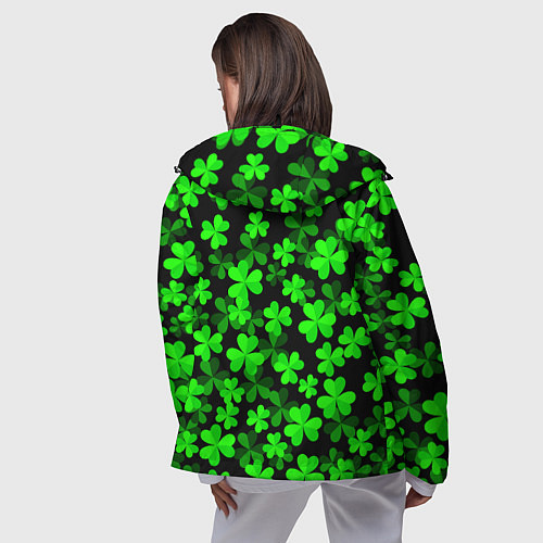 Женская ветровка Сlovers Fresh 3D Клевер / 3D-Черный – фото 4