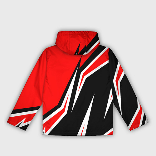 Женская ветровка ТЕСЛА - КРАСНЫЙ СПОРТИВНЫЙ / 3D-Белый – фото 2