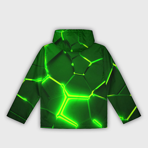 Женская ветровка 3D ПЛИТЫ НЕОН NEON GREEN HEXAGON РАЗЛОМ / 3D-Белый – фото 2