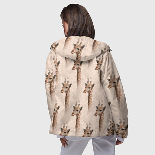 Женская ветровка Голова жирафа паттерн / 3D-Черный – фото 4